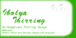 ibolya thirring business card